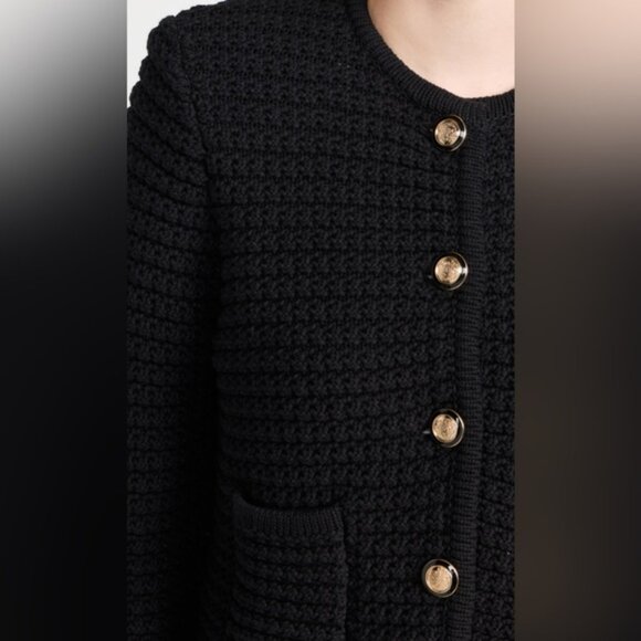 NEW Ba&sh  Bash Gaspard Tweed Cardigan Jacket in Black | size 1 / S - Picture 9 of 14